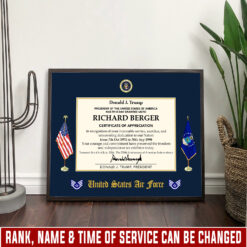 US Air Force, Service Before Self - Poster With Frame 10x8in (Recommended)