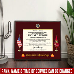 US Marine Corps, Thank a Veteran - Poster 10x8in