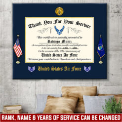 US Air Force, Service Before Self - Canvas (With Frame) 10x8in