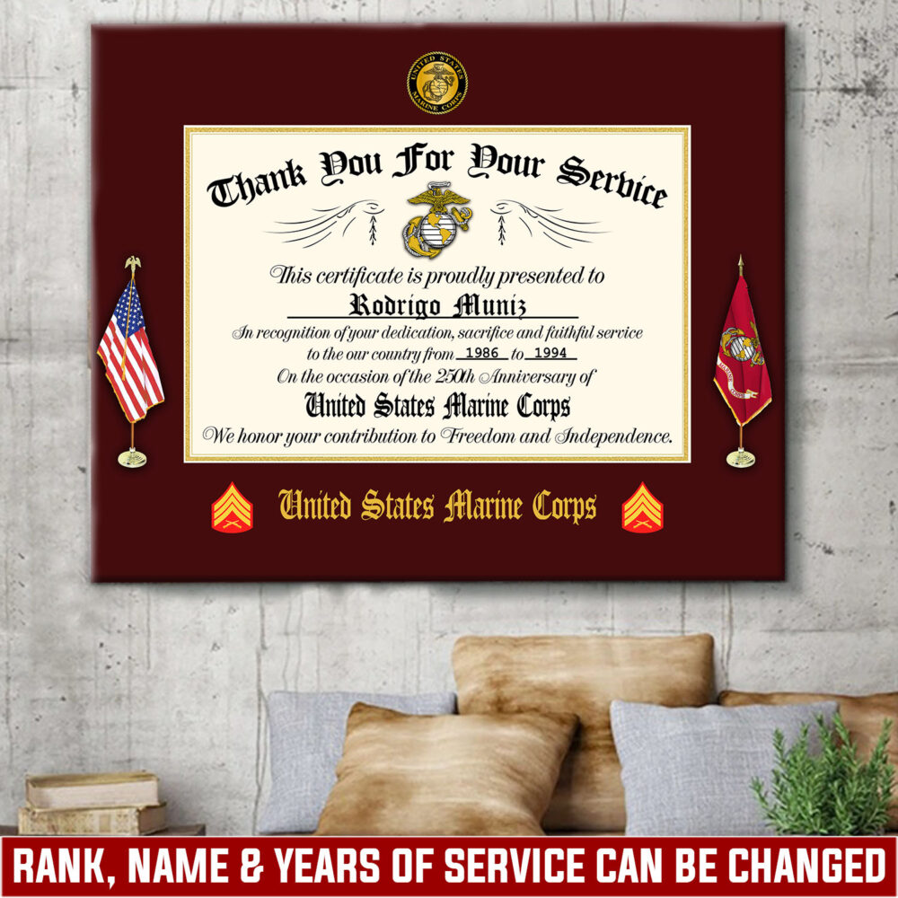 US Marine Corps, I Walked The Walk - Canvas (With Frame) 16x12in