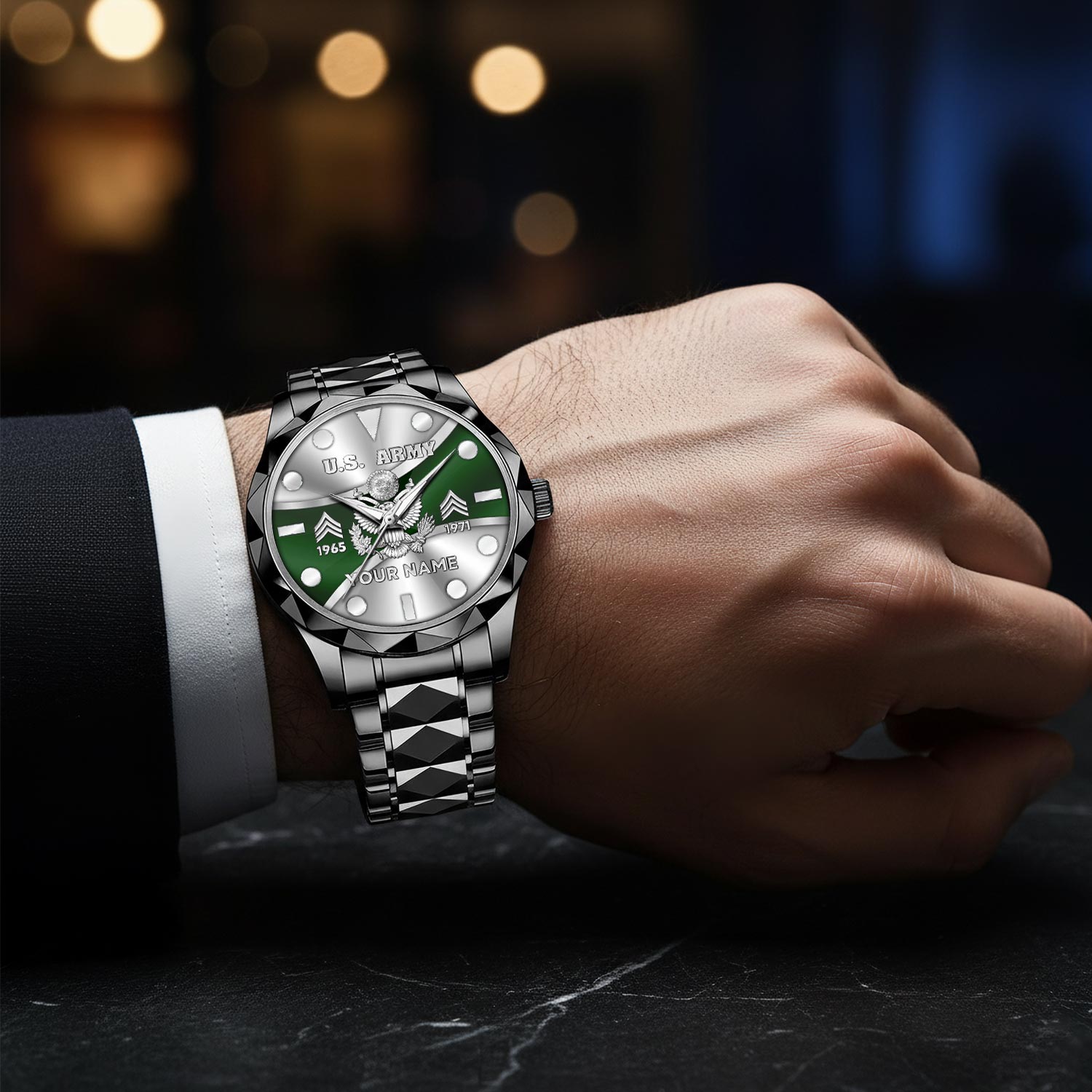 US Army - Diamond-Cut Bezel Watch - Image 8