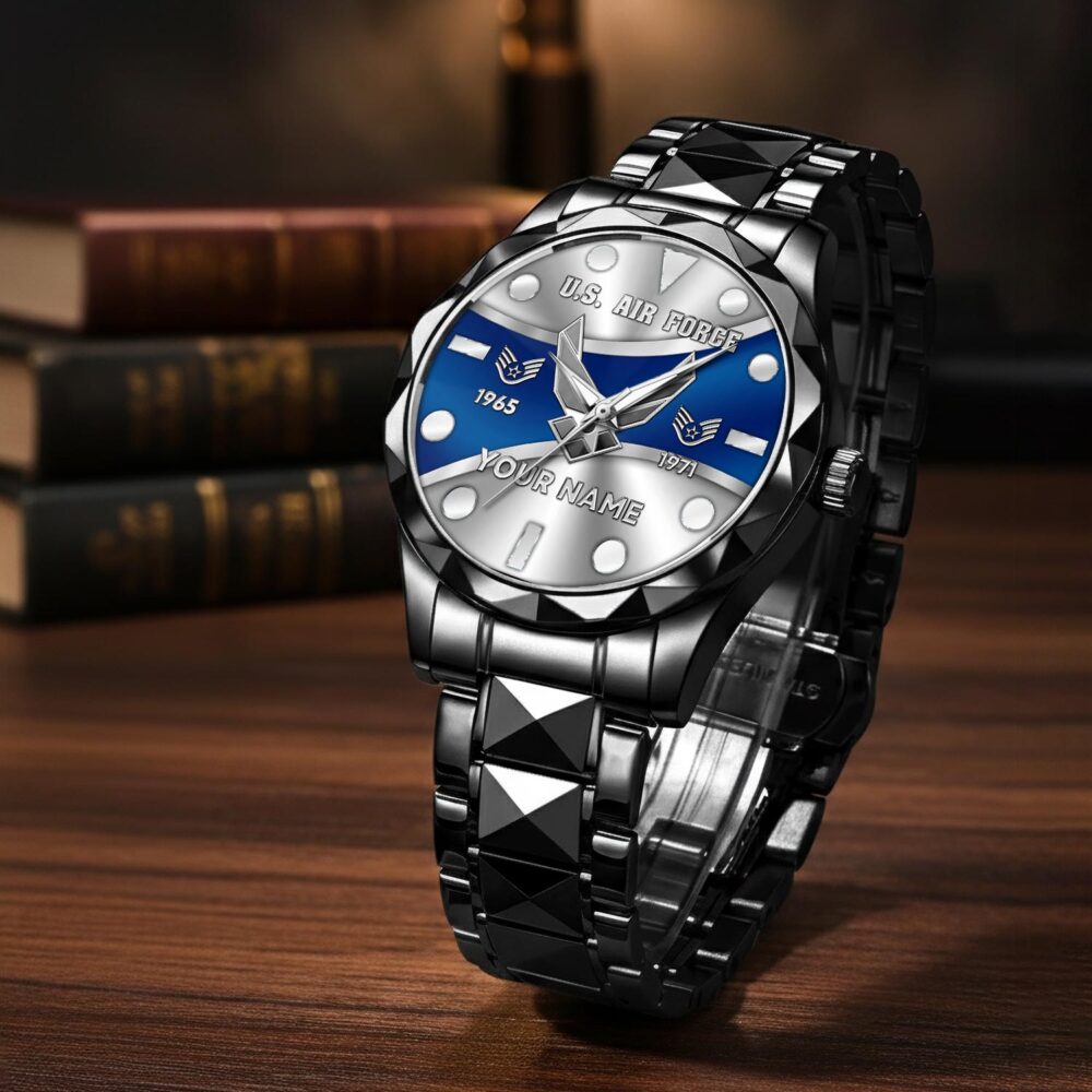 US Air Force, E 9 Air Force Command Chief Master Sergeant - Diamond-Cut Bezel Watch - Image 3