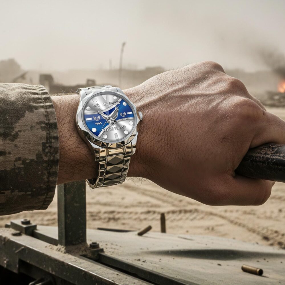 US Air Force, E 9 Air Force Command Chief Master Sergeant - Diamond-Cut Bezel Watch - Image 4