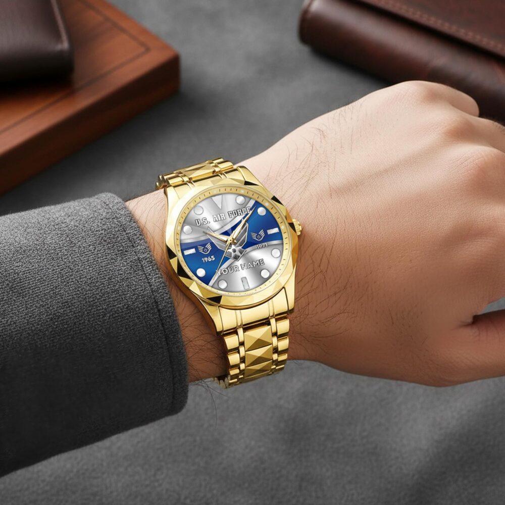 US Air Force, E 9 Air Force Command Chief Master Sergeant - Diamond-Cut Bezel Watch - Image 5