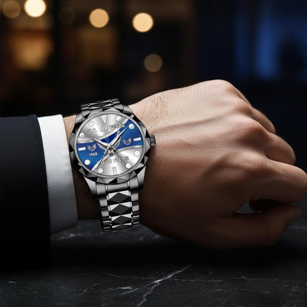 US Air Force, E 9 Air Force Command Chief Master Sergeant - Diamond-Cut Bezel Watch - Image 8