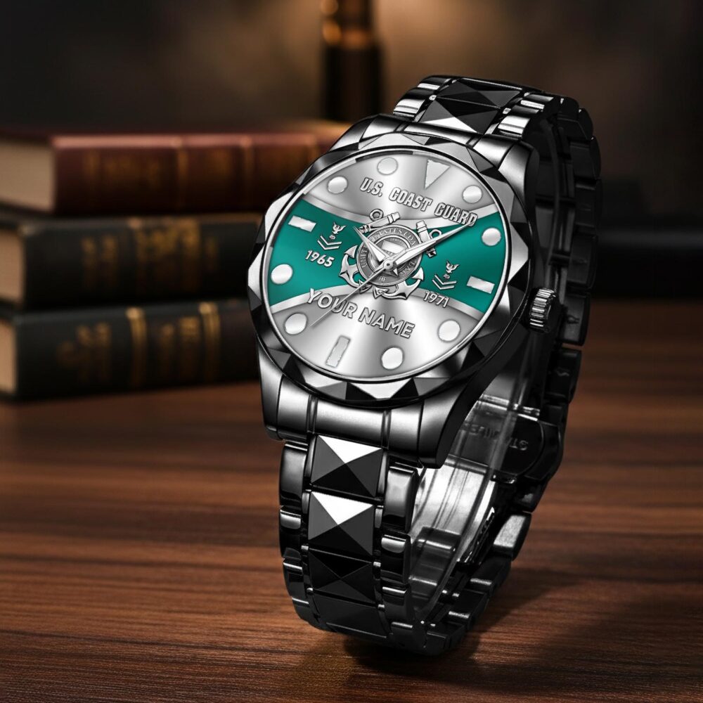 US Coast Guard, Thank a Veteran - Diamond-Cut Bezel Watch - Image 3
