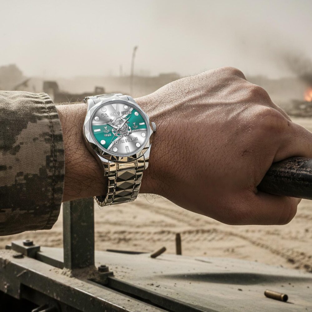 US Coast Guard, Thank a Veteran - Diamond-Cut Bezel Watch - Image 4