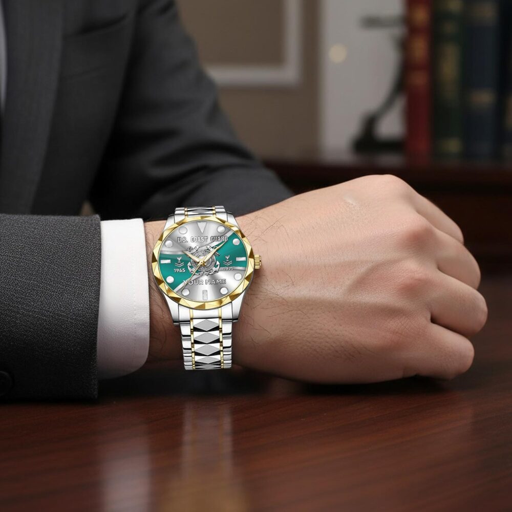 US Coast Guard, Thank a Veteran - Diamond-Cut Bezel Watch - Image 7