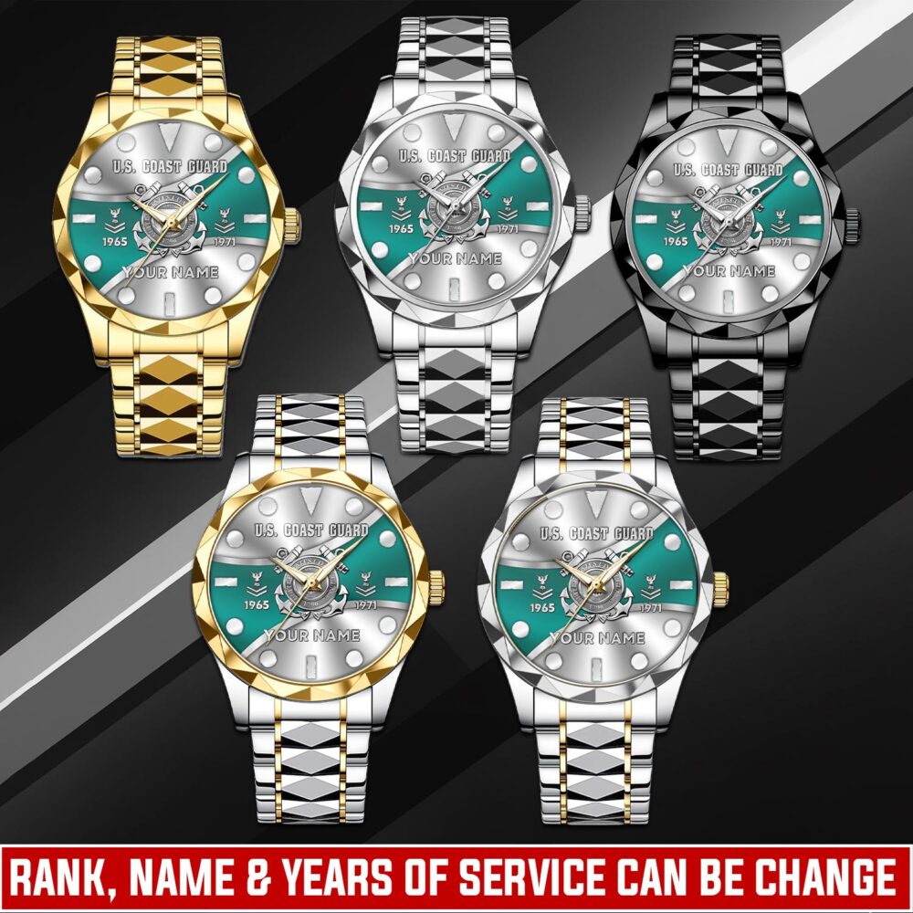 US Coast Guard, Thank a Veteran - Diamond-Cut Bezel Watch