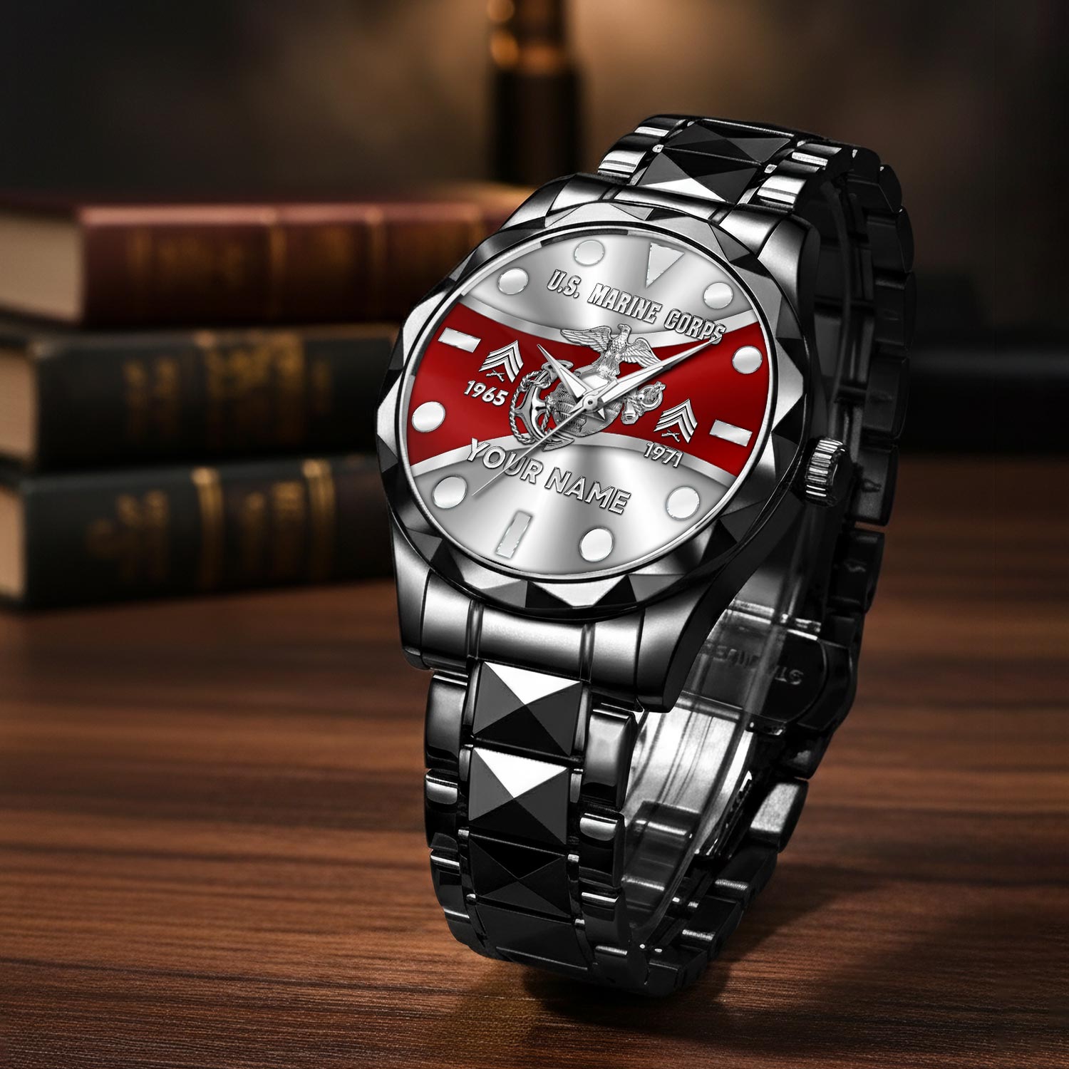 US Marine Corps - Diamond-Cut Bezel Watch - Image 3