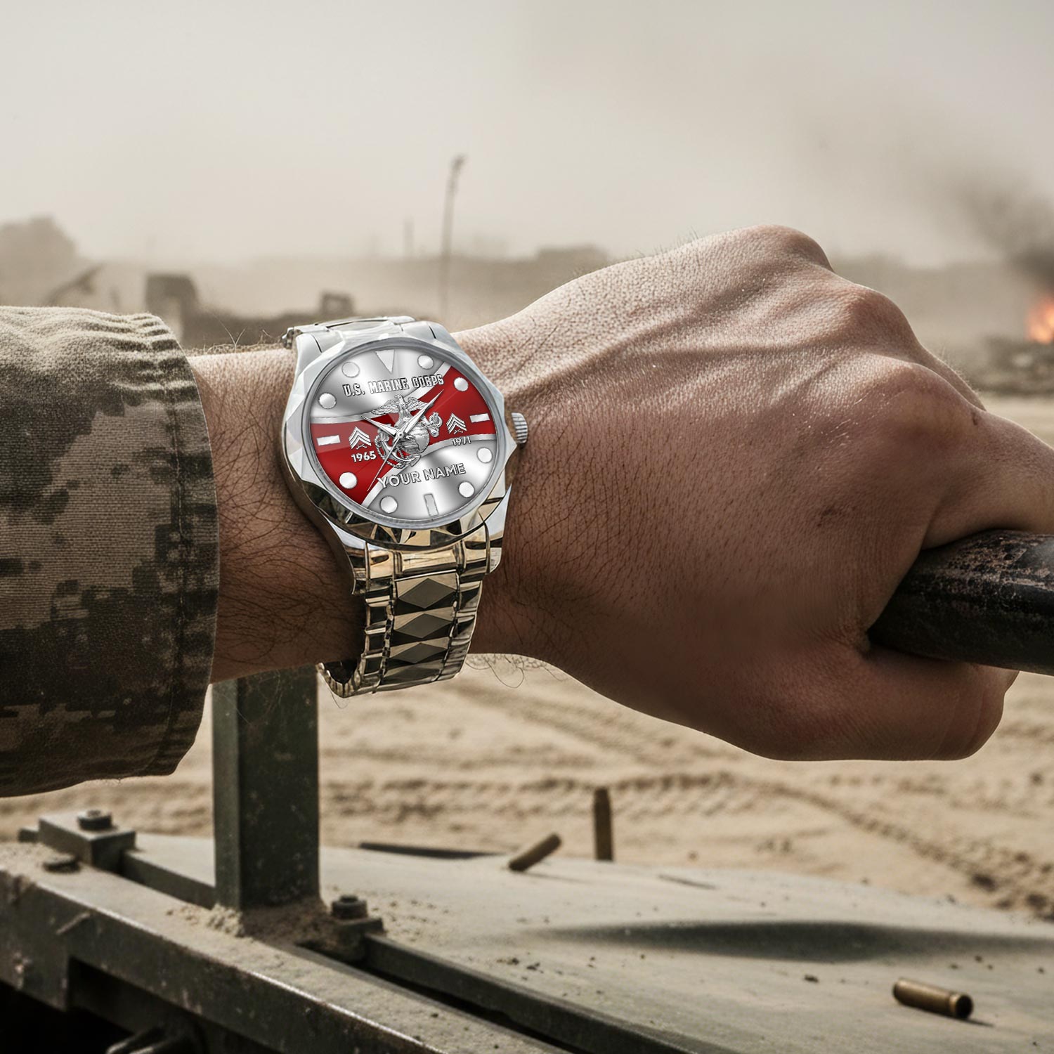 US Marine Corps - Diamond-Cut Bezel Watch - Image 4