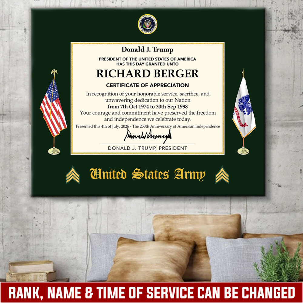 US Army, Always Remember, Never Forget - Canvas (With Frame) 10x8in
