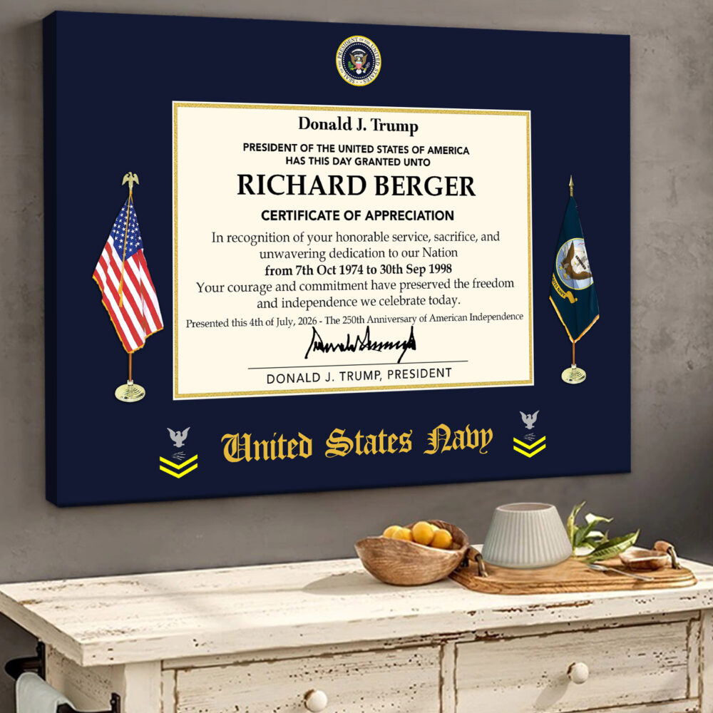 US Navy, E 5 Gold - Canvas (With Frame) 16x12in - Image 2