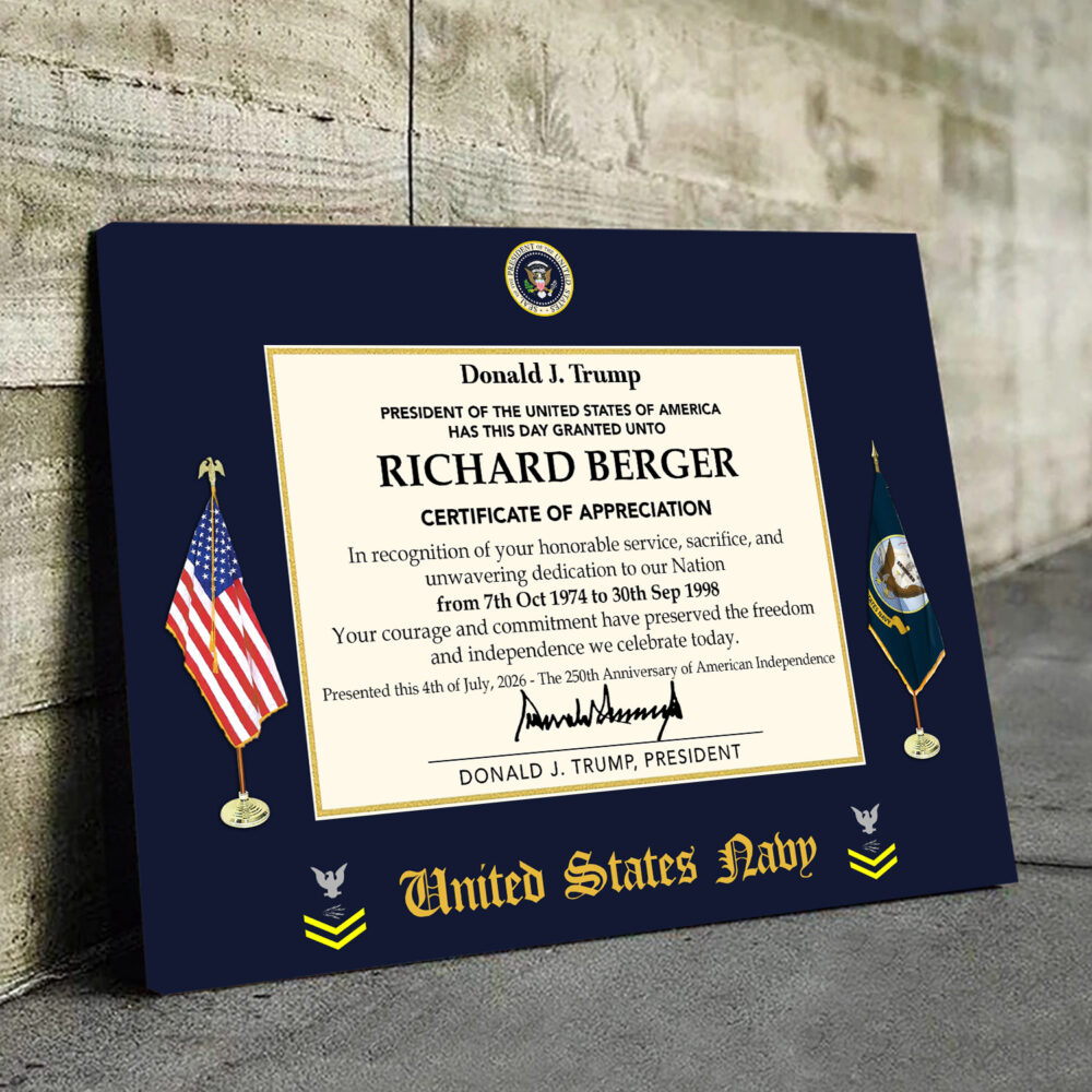 US Navy, E 5 Gold - Canvas (With Frame) 16x12in - Image 3