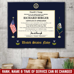 US Navy, E 3 Red - Canvas (With Frame) 10x8in