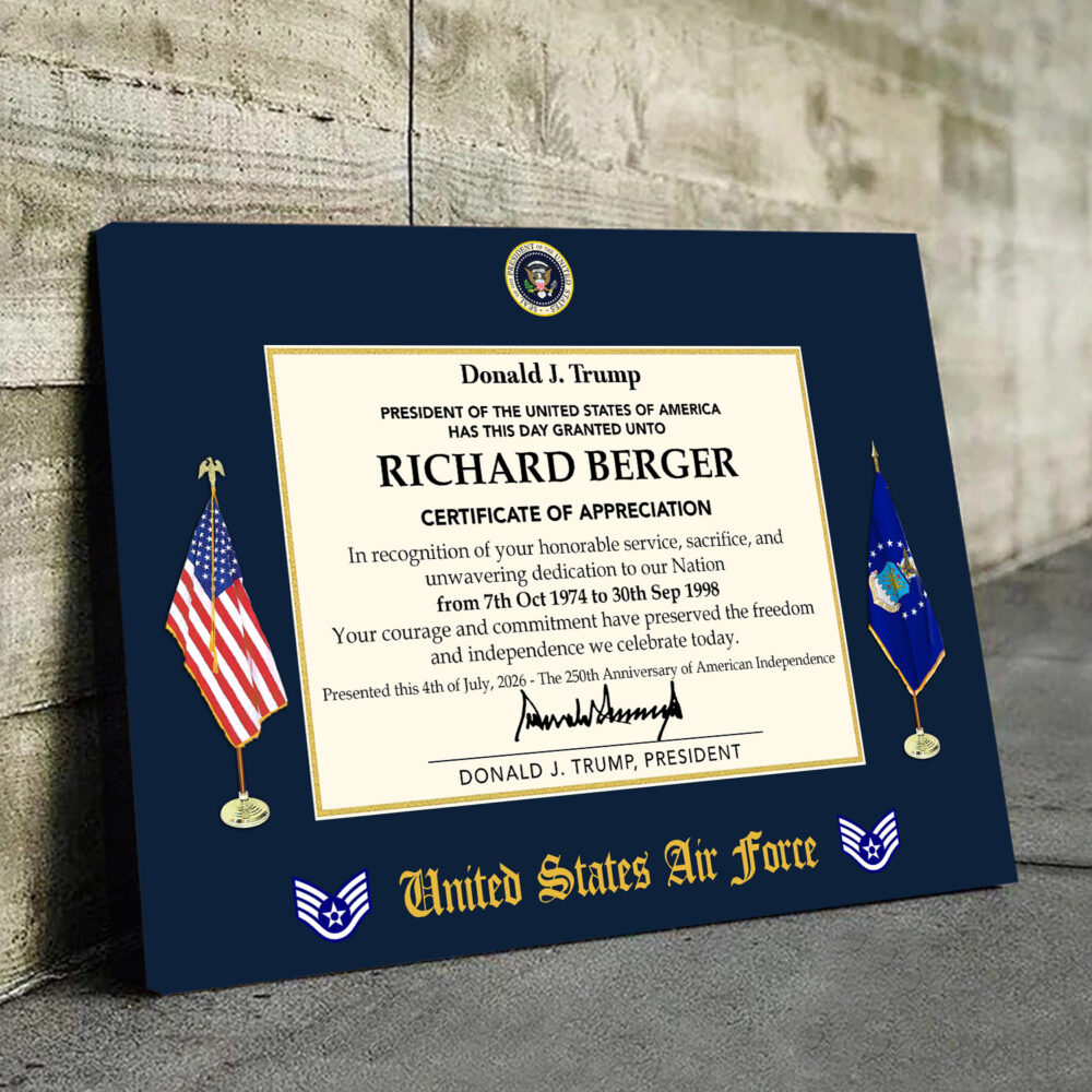 US Air Force, E 5 Air Force Staff Sergeant - Canvas (With Frame) 10x8in - Image 3