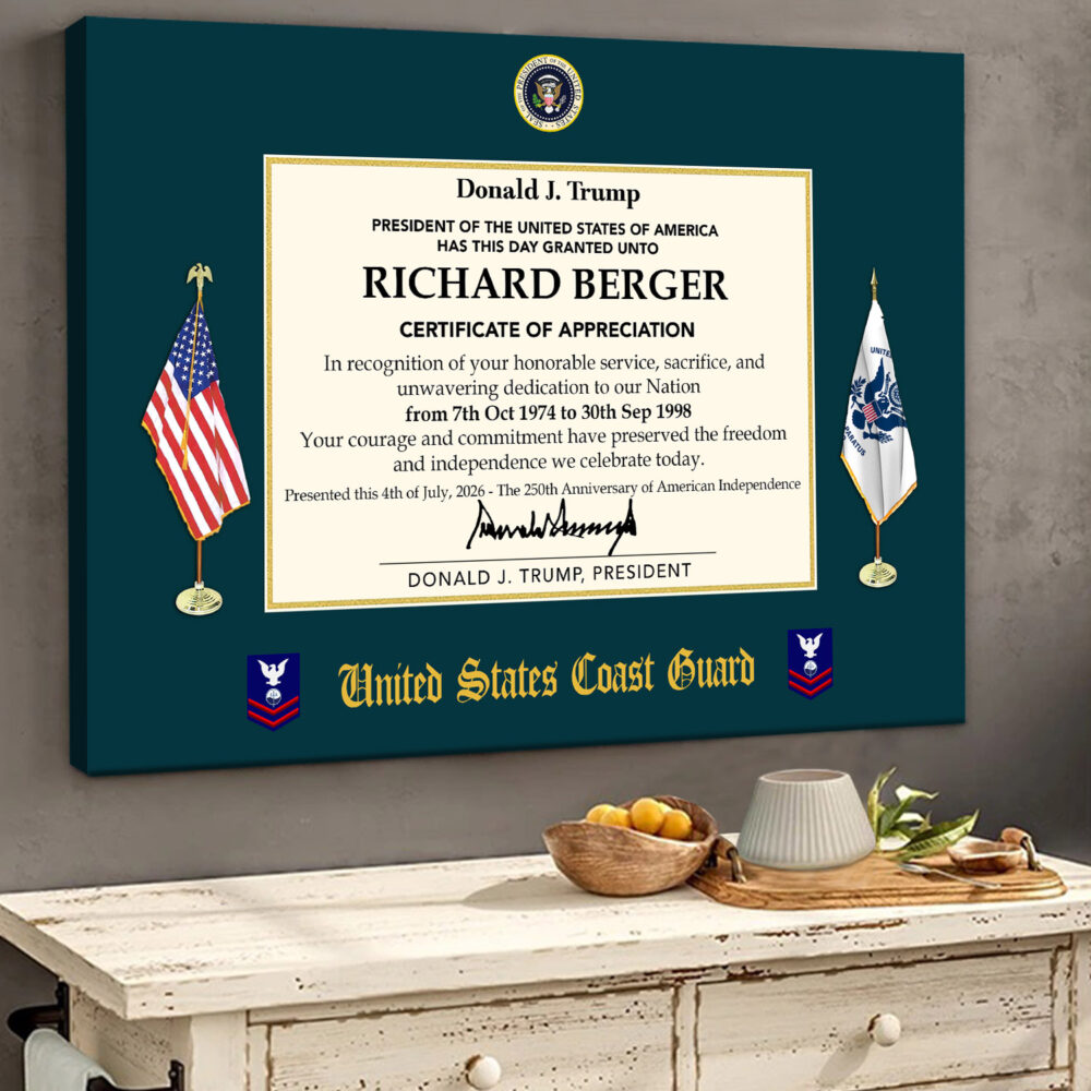 US Coast Guard, Proud To Have Served - Canvas (With Frame) 10x8in - Image 2
