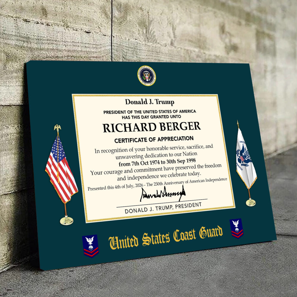 US Coast Guard, Proud To Have Served - Canvas (With Frame) 10x8in - Image 3