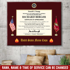 US Marine Corps, Remember - Honor - Respect - Canvas (With Frame) 10x8in