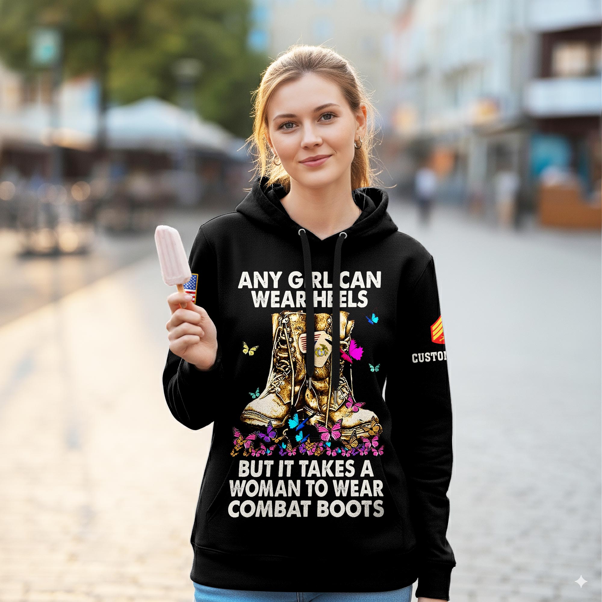 US Marine Corps, W 4 Marines Chief Warrant Officer 4 - Women Hoodie - Image 2