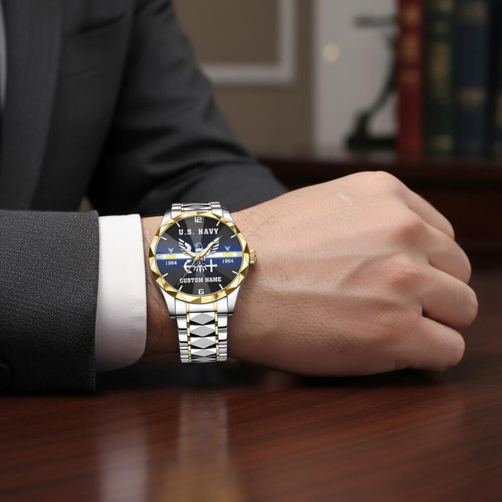 US Navy, All Gave Some, Some Gave All - Diamond-Cut Bezel Watch - Image 7