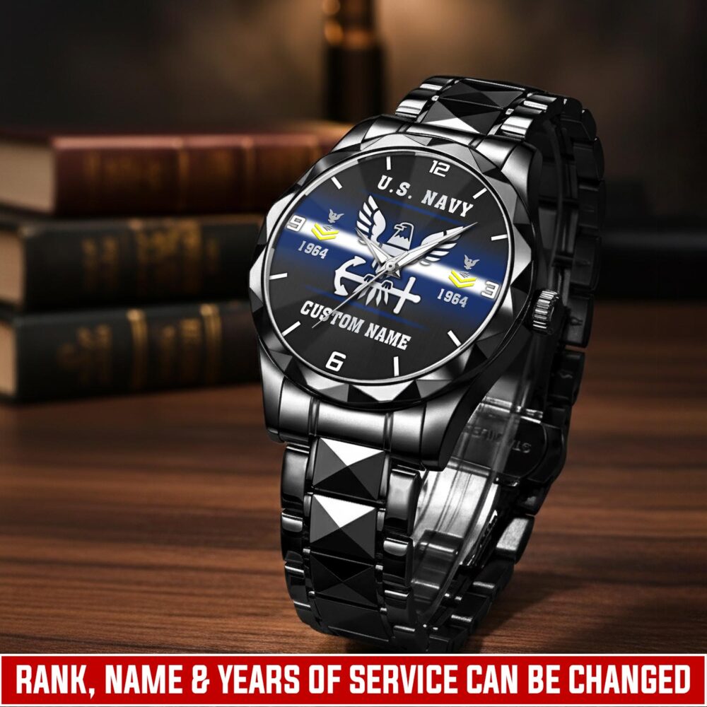 US Navy, All Gave Some, Some Gave All - Diamond-Cut Bezel Watch
