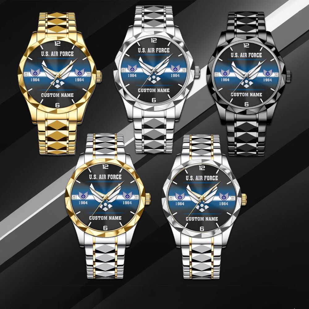 US Air Force, E 7 Air Force Master Sergeant - Diamond-Cut Bezel Watch - Image 3