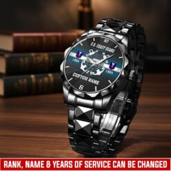 US Coast Guard, Once A Coastie, Always A Coastie - Diamond-Cut Bezel Watch