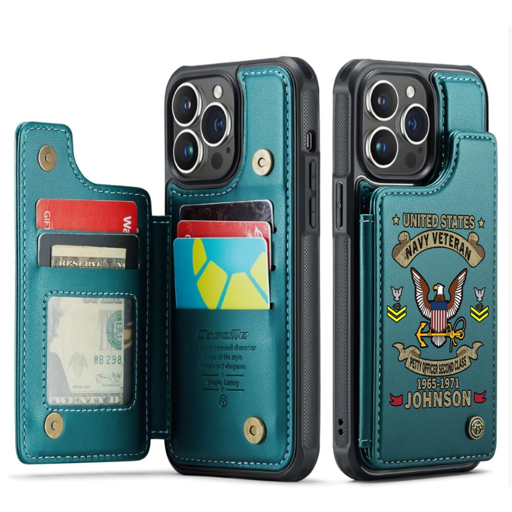 US Navy, I Walked The Walk - Leather Flip Phone Case - Image 5