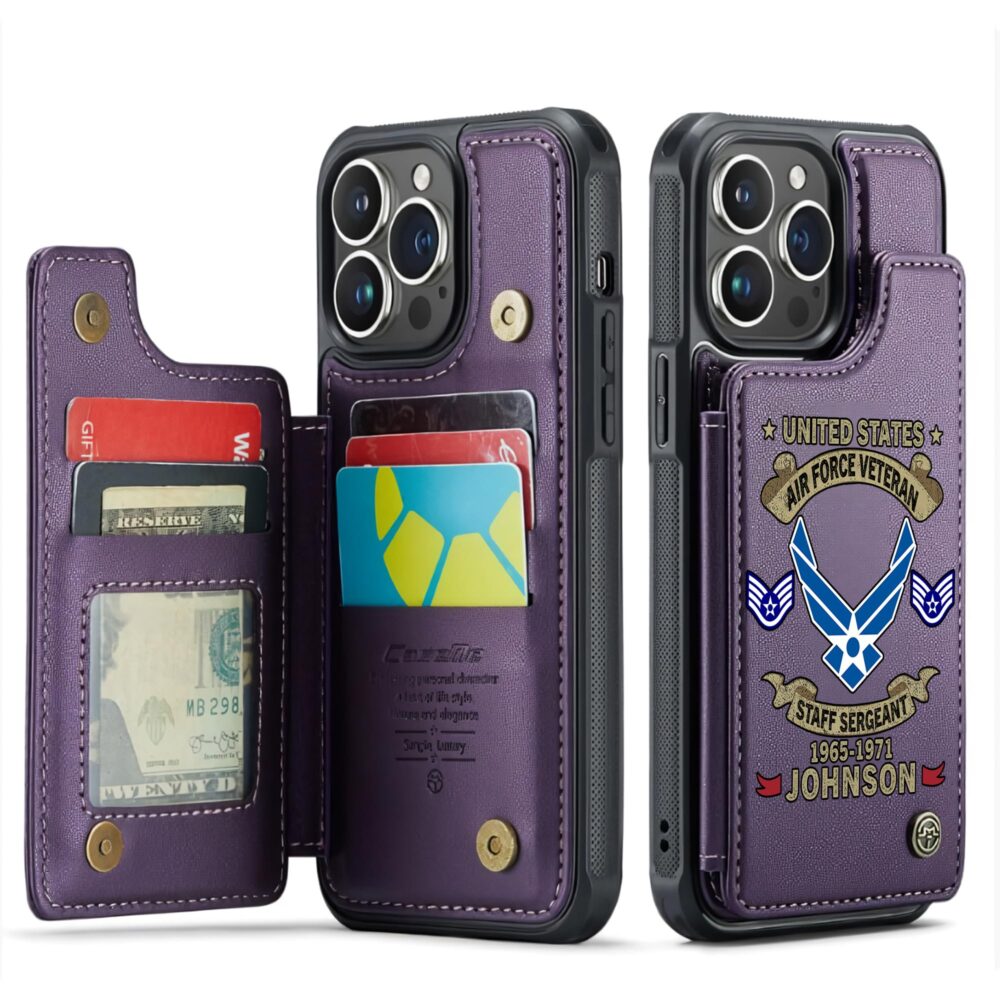 US Air Force , E 7 Air Force Master Sergeant - Leather Flip Phone Case - Image 6