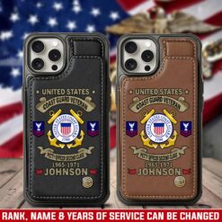US Coast Guard, Honor, Duty, Service - Leather Flip Phone Case