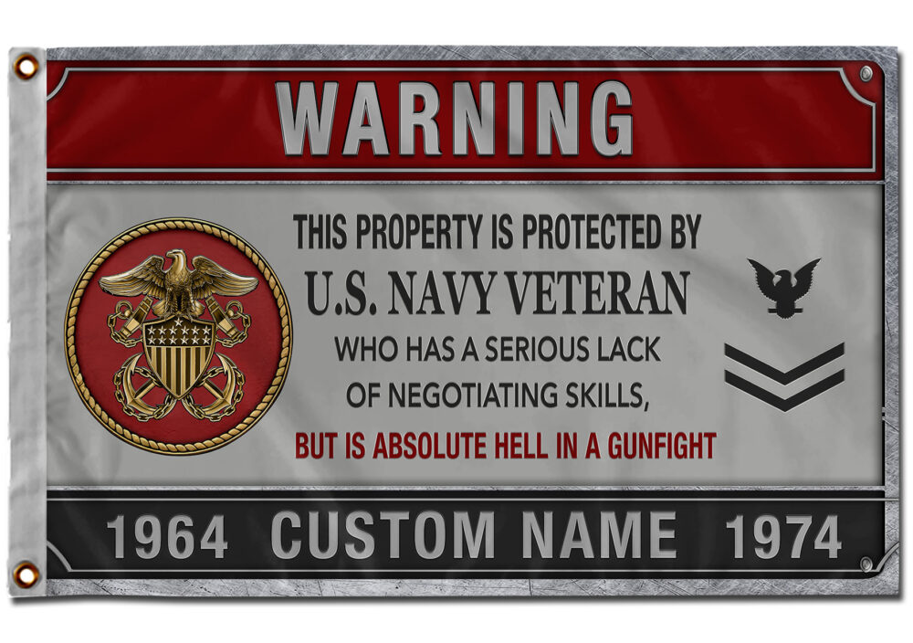 US Navy, Honor, Duty, Service - Flying Flag 5×8 Feet(152×244 Cm) - Image 2