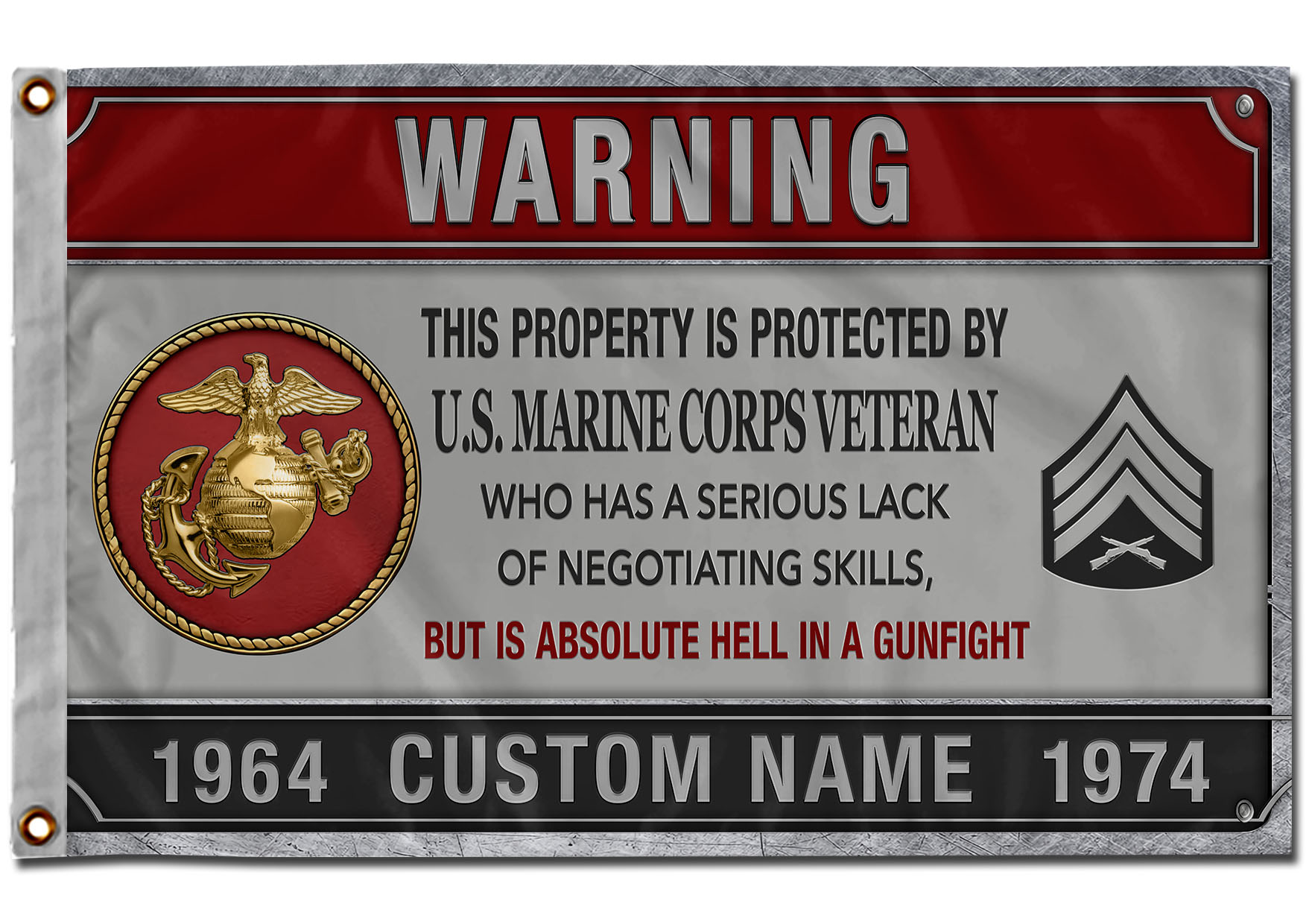 US Marine Corps, E 3 Marines Lance Corporal - Flying Flag 3×5 Feet(90×150 Cm) - Image 2