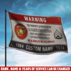 US Marine Corps, E 3 Marines Lance Corporal - Flying Flag 3×5 Feet(90×150 Cm)