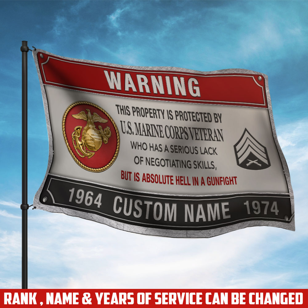 US Marine Corps, E 3 Marines Lance Corporal - Flying Flag 3×5 Feet(90×150 Cm)