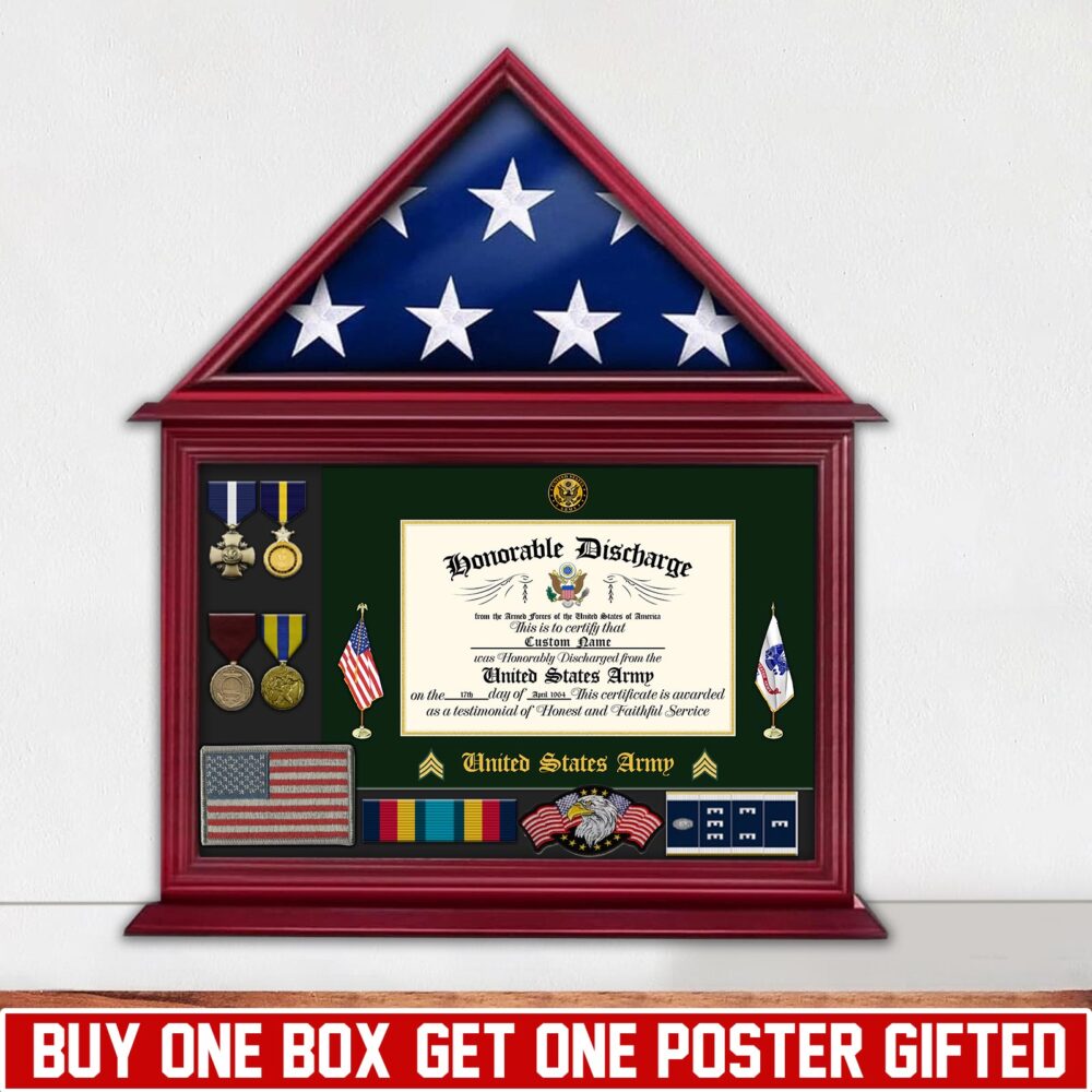US Army, E 9 Army Command Sergeant Major - Medal Photo Frame Box 20.9*16.5in