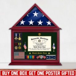 US Army, O 6 Army Colonel - Medal Photo Frame Box 23.8*23.5in