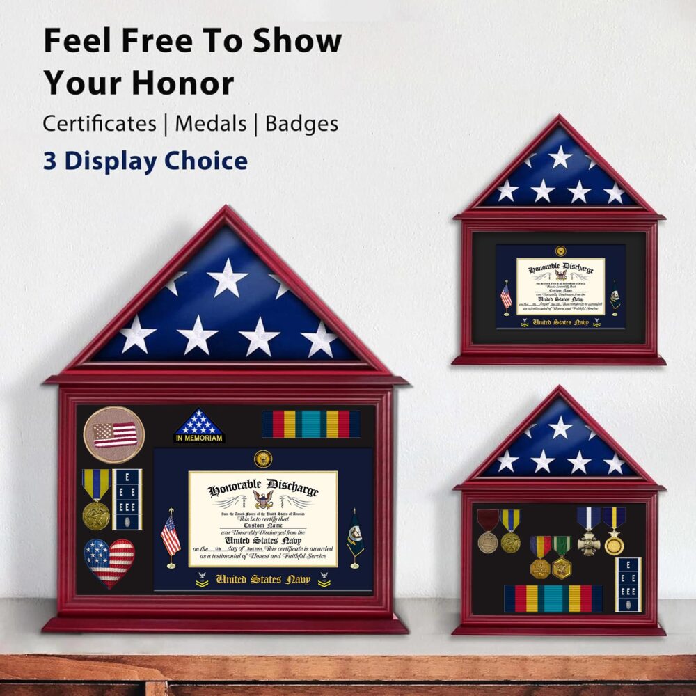 US Navy, Remember - Honor - Respect - Medal Photo Frame Box 20.9*16.5in - Image 3