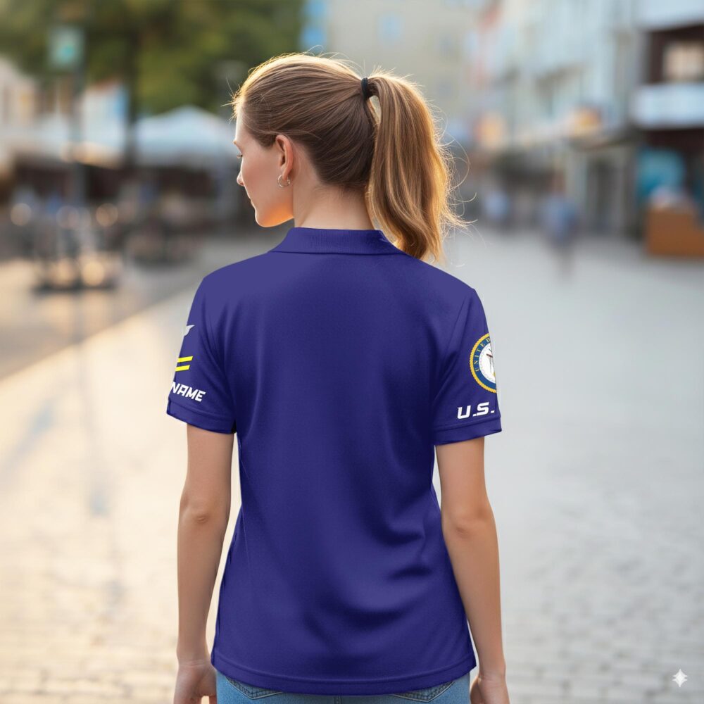 US Navy, E 2 White - Women Polo Shirt - Image 3