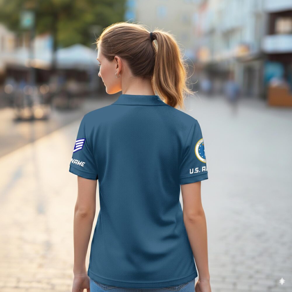 US Air Force , E 2 Air Force Airman - Women Polo Shirt - Image 3