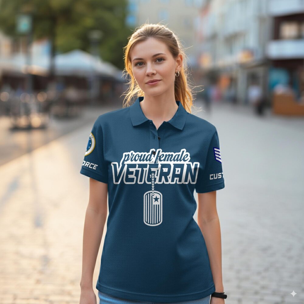 US Air Force , E 2 Air Force Airman - Women Polo Shirt - Image 2