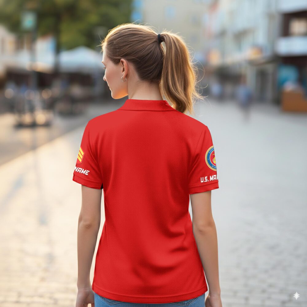 US Marine Corps, Remember - Honor - Respect - Women Polo Shirt - Image 3