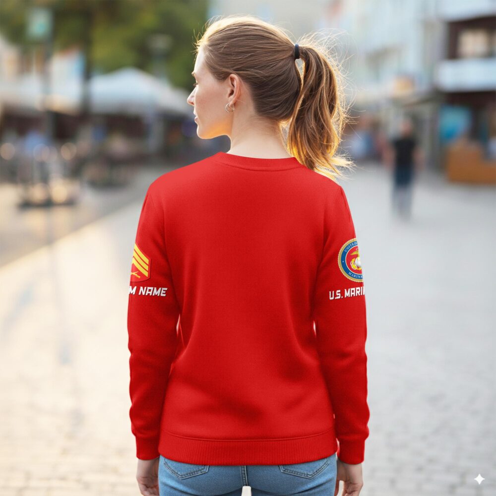 US Marine Corps, E 2 Marines Private First Class - Women Sweatshirt - Image 3