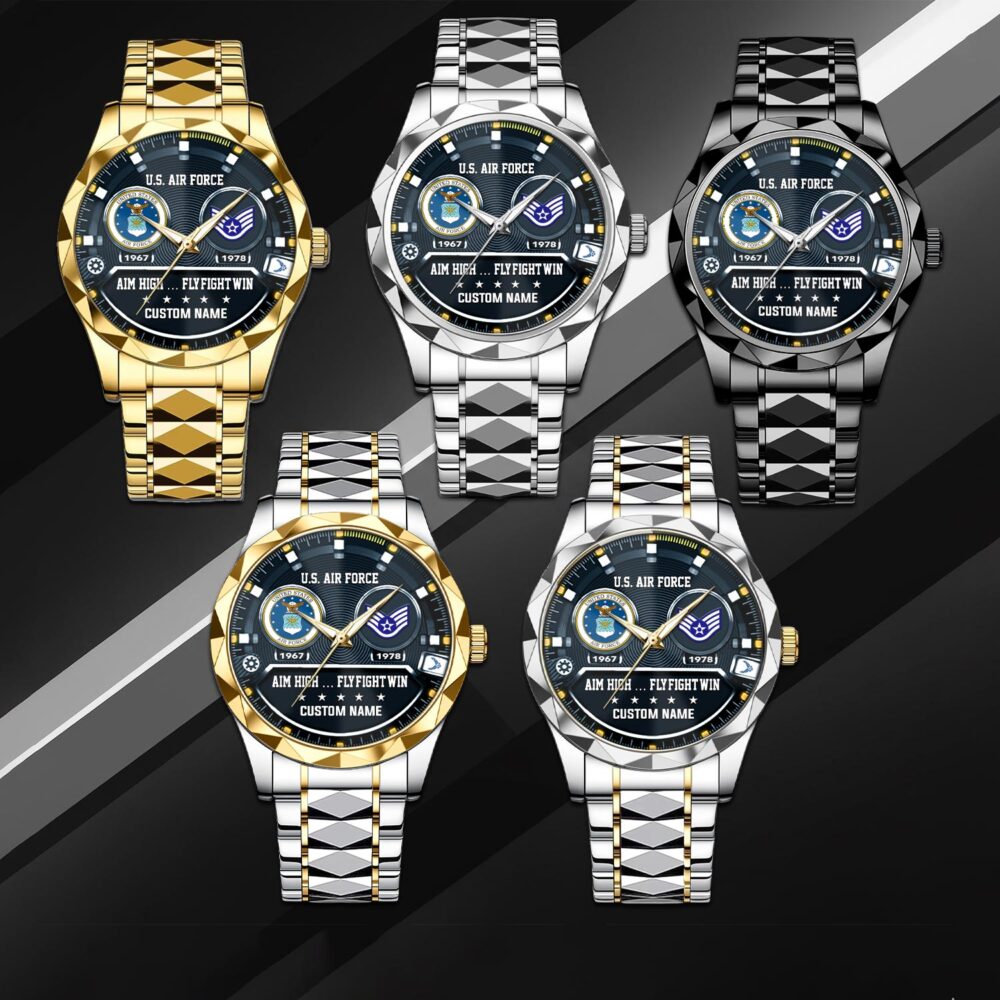 US Air Force, E 8 Air Force Senior Master Sergeant - Diamond-Cut Bezel Watch - Image 3