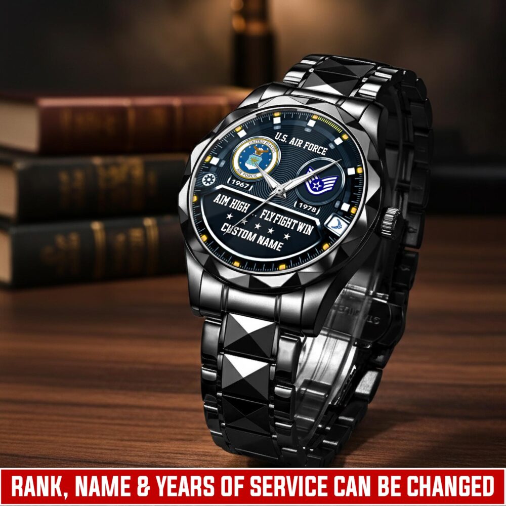 US Air Force, E 8 Air Force Senior Master Sergeant - Diamond-Cut Bezel Watch