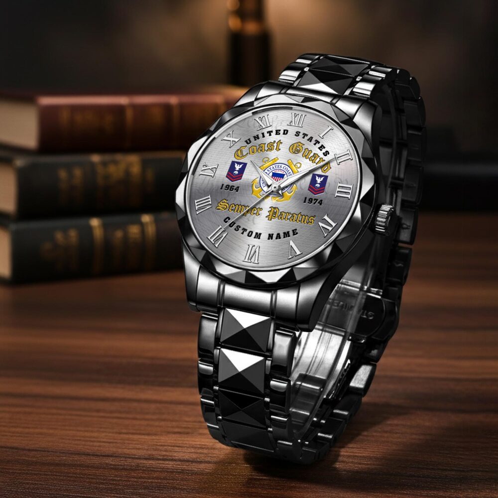 US Coast Guard, Always Ready - Diamond-Cut Bezel Watch - Image 3