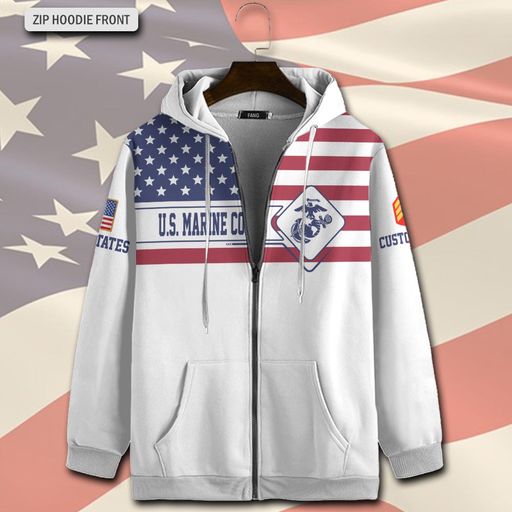US Marine Corps, W 4 Marines Chief Warrant Officer 4 - Zip Hoodie - Image 2