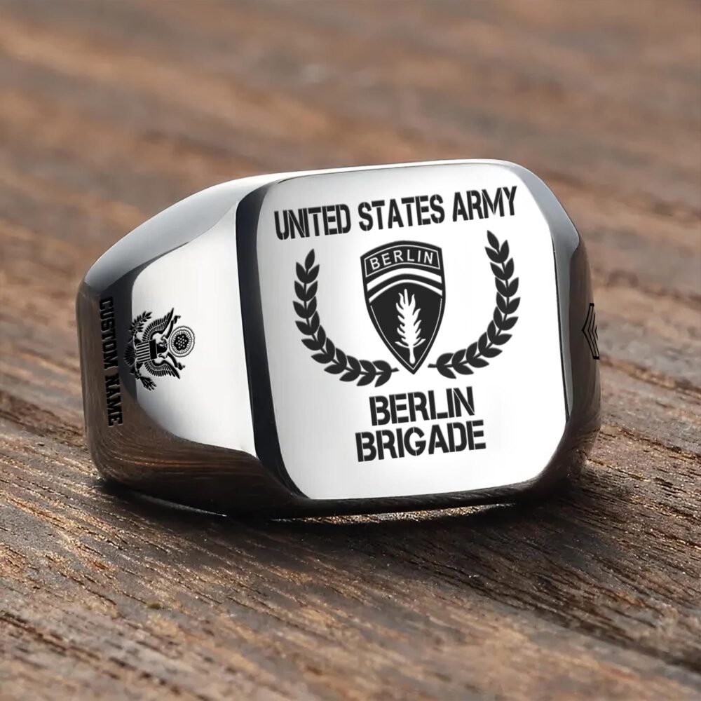 Army Division, No One Fights Alone - Engraved Men's Ring - Image 3
