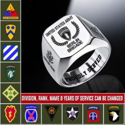 Army Division, No One Fights Alone - Engraved Men's Ring