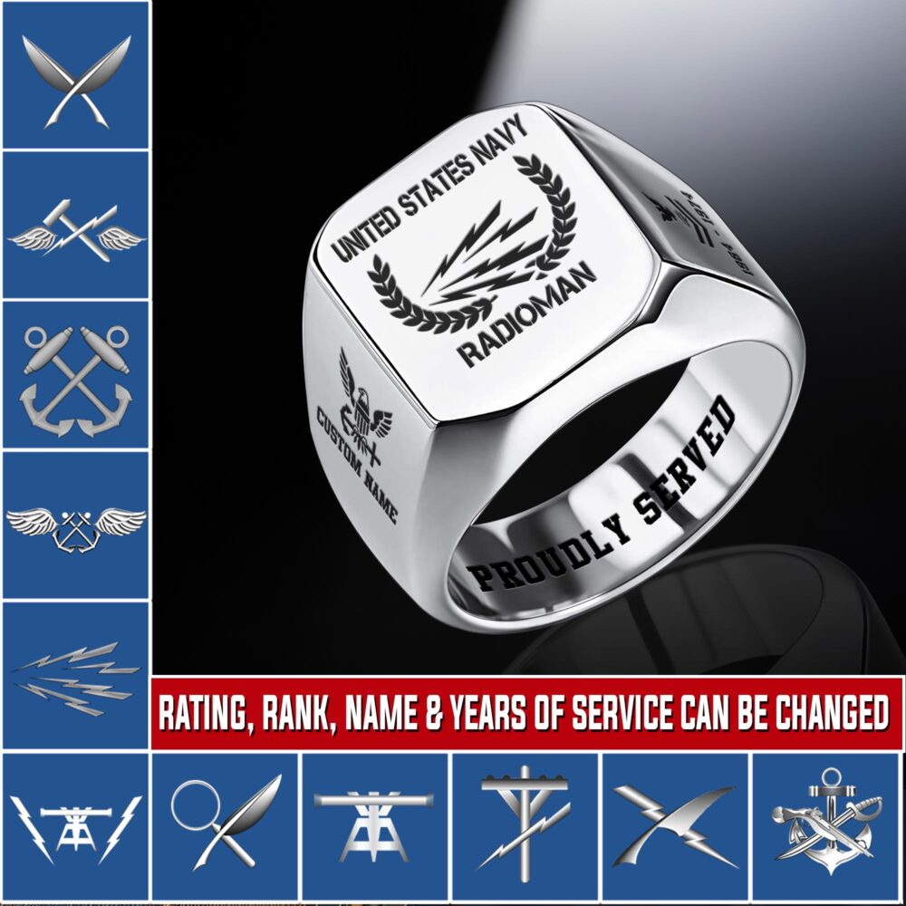Navy Rating, Lest We Forget - Engraved Men's Ring